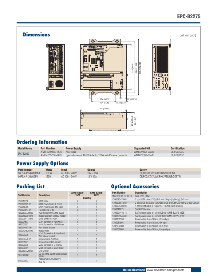 研華EPC-B2275 基于Intel 第六代/第七代Core? 桌面級 i3/i5/i7處理器嵌入式工控機，搭載Q170芯片組