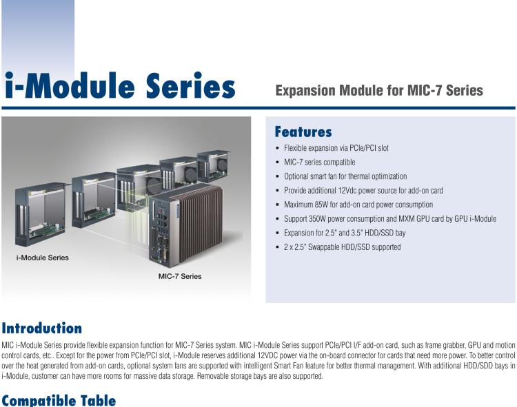 研華MIC-75S00 MIC-75S00 i-Module，兩個前置存儲托盤