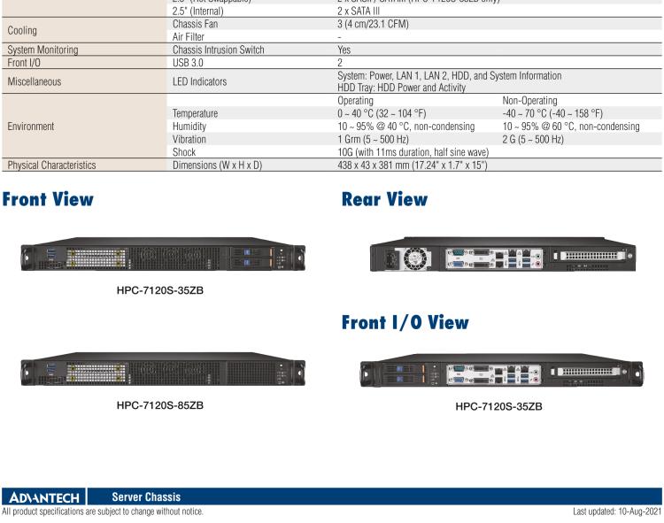 研華HPC-7120S 1U 上架式服務(wù)器短機箱，適用Micro ATX/ATX 服務(wù)器主板，支持1*全高/半長PCIe x16擴展插槽