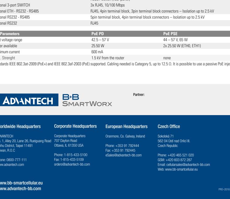 研華BB-SR30319125-SWH LTE 路由器、5E、USB、2I/O、SD、2S、帶 Wifi、PD、SL、Acc、SWH