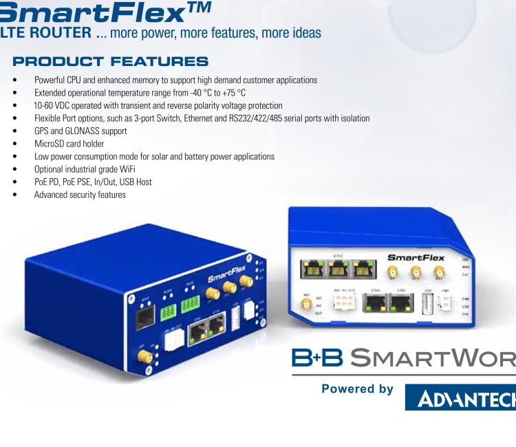 研華BB-SR30319320-SWH LTE 路由器、2E、USB、2I/O、SD、232、485、2S、W、PD、SL、 SmartWorx Hub