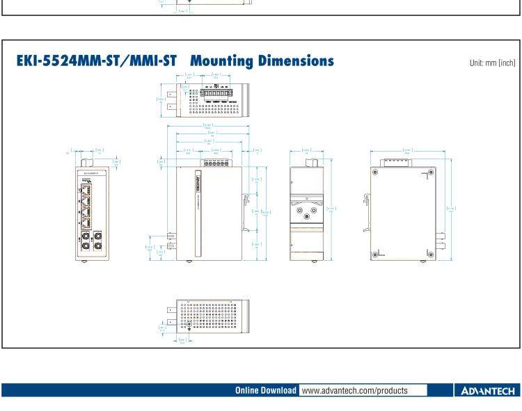 研華EKI-5524SSI-ST 2光4電百兆ProView(組態(tài))系列工業(yè)以太網(wǎng)交換機(jī)(包含單模/多模、SC/ST接口)