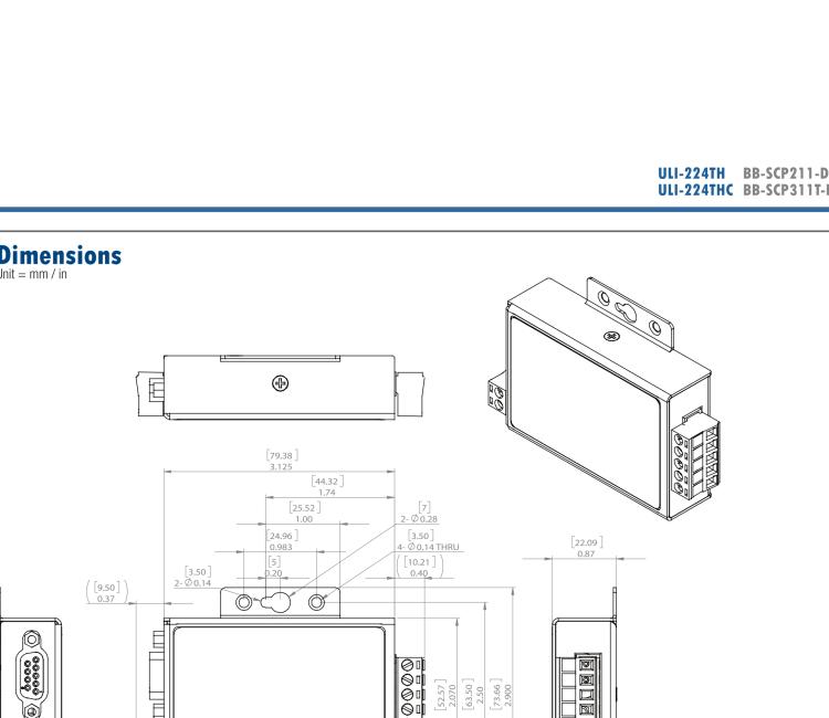 研華BB-485DRCI-PH ULI-224TE 重型工業(yè) RS-232 至 RS-422/485 隔離轉換器