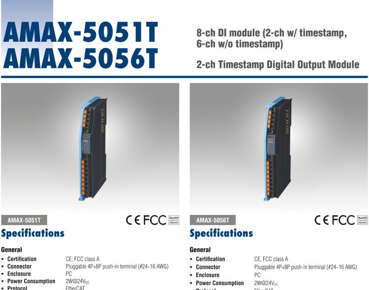 研華AMAX-5056T 2路帶時間戳數字量輸出模塊，0.3A 漏型（插片式）