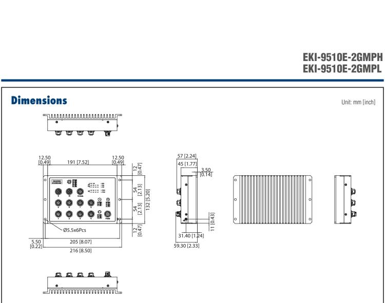 研華EKI-9510E-2GMPH 10個百兆M12 POE端口網(wǎng)管EN50155交換機， 支持72/96/110 VDC供電