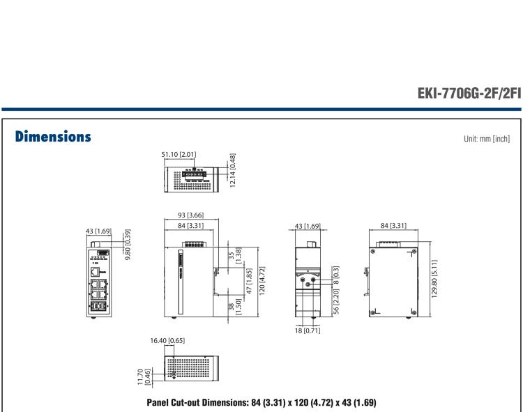 研華EKI-7706G-2FI 4GE+2G SFP網(wǎng)管型工業(yè)以太網(wǎng)交換機，-40～75℃