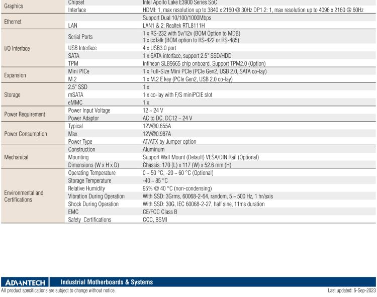 研華EPC-U2117 Intel Atom第六代Apollo Lake無(wú)風(fēng)扇嵌入式工控機(jī)，板載eMMC，CANBUS