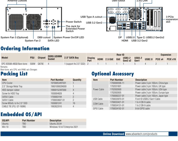 研華EPC-B3588 適配Intel 第12代 Core i 系列處理器，搭載Q670E芯片組?？纱钆銷VIDIA? RTX-A4500顯卡。3U高度，提供高端圖像處理應(yīng)用的解決方案。