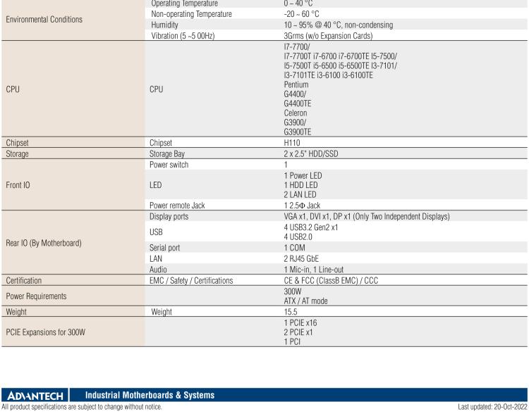 研華EPC-B5505 適配Intel? 第6/7代 Core ? i/Xeon E3系列處理器，搭載H110芯片組。標準4U上架，廣泛適用于各種行業(yè)。
