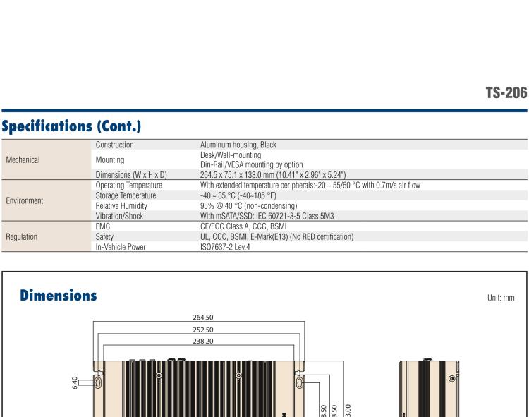 研華TS-206 車載全高清NVR w/4 PoE端口，第6代Intel Core i7 6600U /Core i5 6300U SoC無風(fēng)扇工控機(jī)