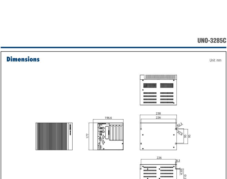 研華UNO-3285C 搭配Intel? Core?處理器，4×PCI(e) 擴展槽，2 x GbE, 2 x mPCIe, HDMI, DVI-I