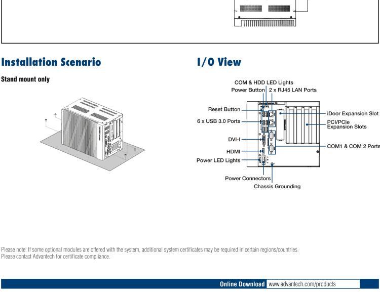 研華UNO-3285C 搭配Intel? Core?處理器，4×PCI(e) 擴展槽，2 x GbE, 2 x mPCIe, HDMI, DVI-I