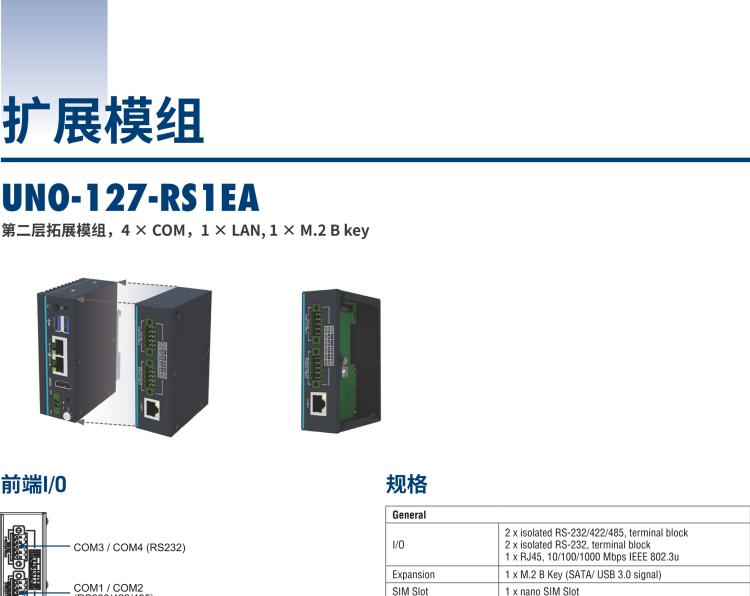 研華UNO-127 DIN導(dǎo)軌控制器，采用英特爾?Atom?x6413E 處理器