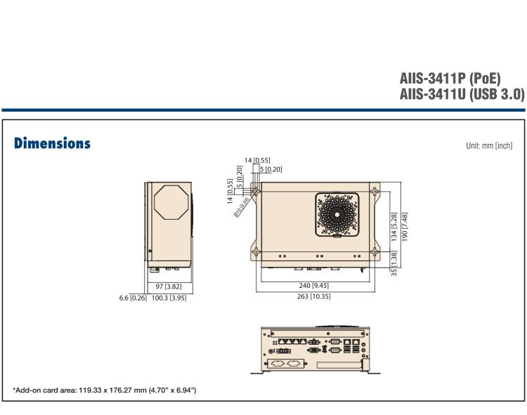 研華AIIS-3411 緊湊型視覺系統(tǒng)，支持Intel? 第10代 Core i CPU, 4路攝像頭支持 GigE PoE或 USB 3.0接口, PCIe擴展槽, 支持4路光源和隔離DIO