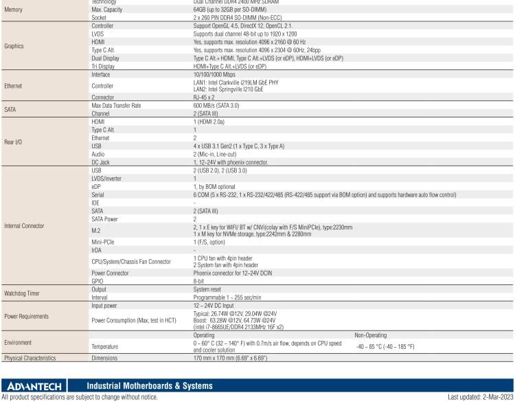 研華AIMB-233 板載Intel? 第8代 Core i 處理器。擁有Type C接口，滿足各類擴(kuò)展需求。低功耗，超薄緊湊，無風(fēng)扇設(shè)計，支持寬溫寬壓，性能強(qiáng)勁。