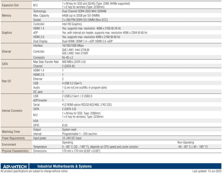 研華AIMB-287 適配Intel? 第10代 Core? i 系列處理器，搭載H420E芯片組。超薄設(shè)計(jì)，性能強(qiáng)勁。