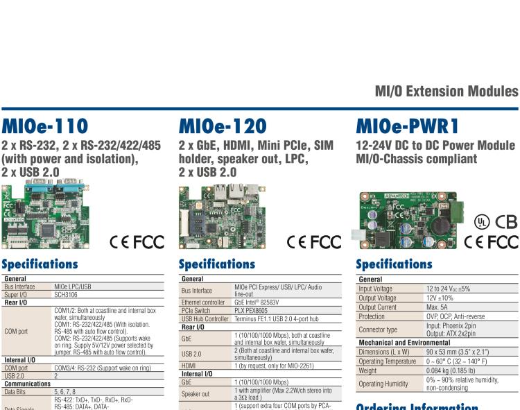 研華MIOe-210 4xRS232/422/485, 2xRS422/485, 8-bit GPIO，兼容3.5寸MIO單板