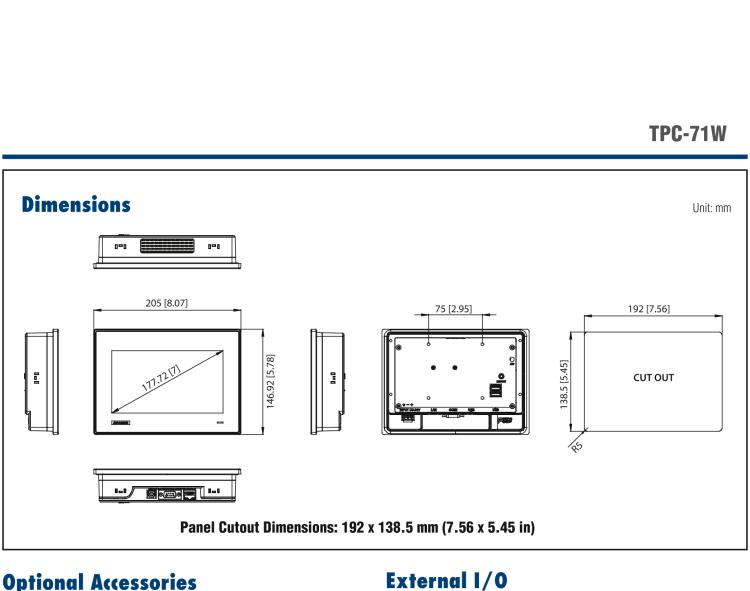 研華TPC-71W 7寸觸摸屏電腦，搭載ARM Cortex?-A9處理器