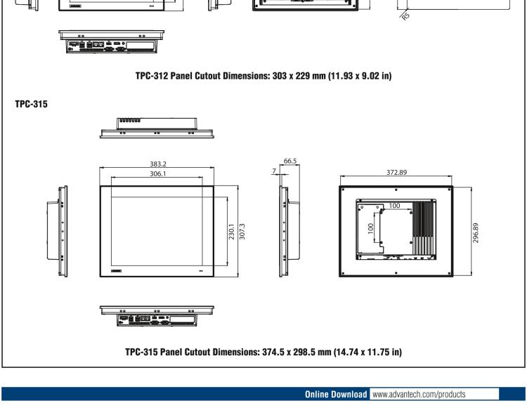 研華TPC-312 12.1" XGA TFT LED LCD工業(yè)平板電腦，搭載第八代Intel?Core?i3/ i5/ i7處理器，內(nèi)置8G DDR4 RAM